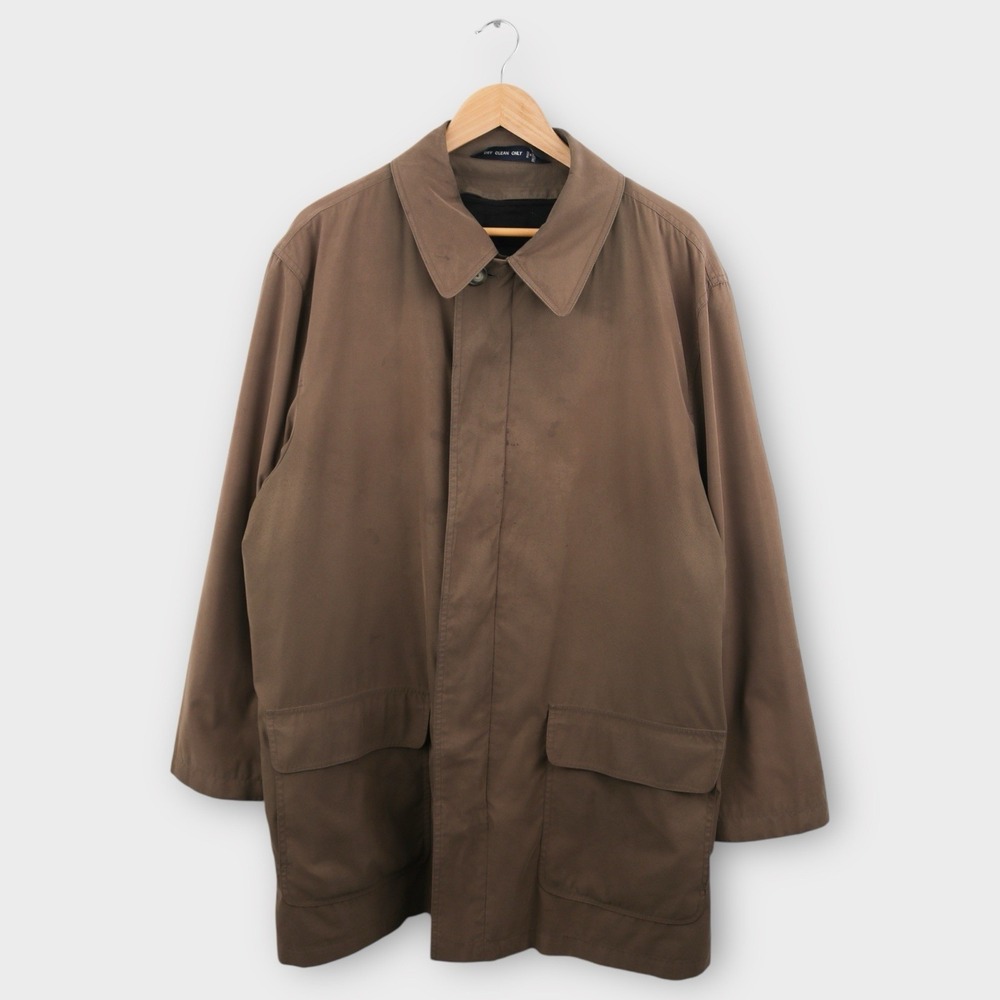 Ralph Ralph Lauren Men's Overcoat Size Large Collared Lined Rain‎ Coat Brown